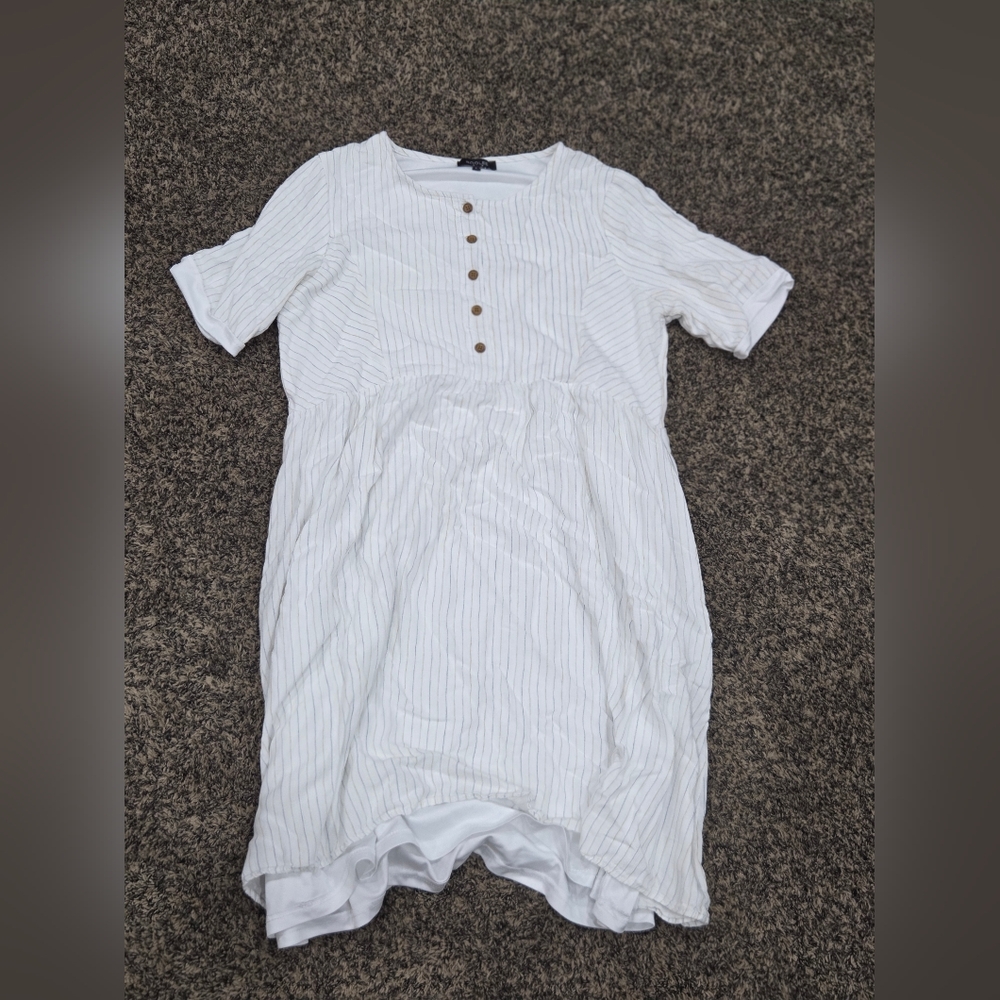 Roolee White Striped Dress